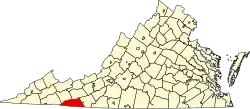 State map highlighting Grayson County