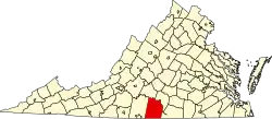 State map highlighting Halifax County