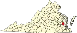 State map highlighting James City County
