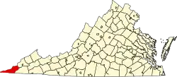 State map highlighting Lee County