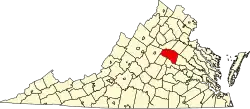 State map highlighting Louisa County