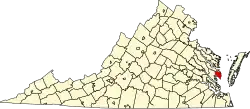 State map highlighting Mathews County