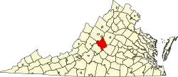 State map highlighting Nelson County