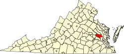 State map highlighting New Kent County