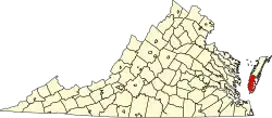 State map highlighting Northampton County