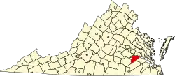 State map highlighting Prince George County