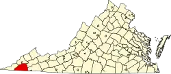 State map highlighting Scott County