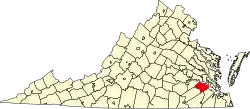 State map highlighting Surry County
