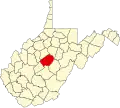 State map highlighting Braxton County