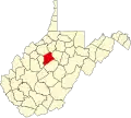 State map highlighting Gilmer County