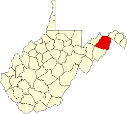 State map highlighting Hampshire County