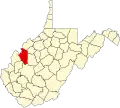 State map highlighting Jackson County