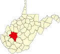 State map highlighting Kanawha County