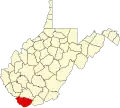 State map highlighting McDowell County