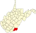 State map highlighting Monroe County