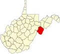 State map highlighting Pendleton County