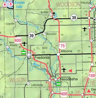 KDOT map of Wilson County (legend)