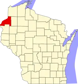 State map highlighting Burnett County