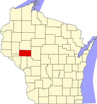 State map highlighting Eau Claire County