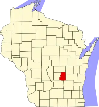 Map of Wisconsin highlighting Green Lake County