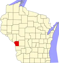 State map highlighting La Crosse County