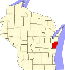 State map highlighting Manitowoc County