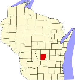 State map highlighting Marquette County