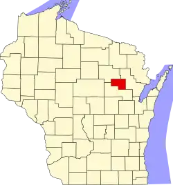 State map highlighting Menominee County