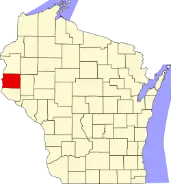 State map highlighting St. Croix County