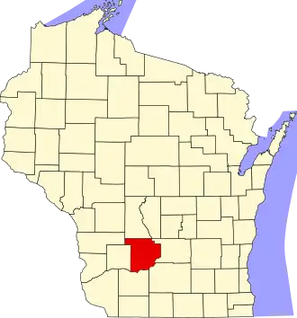 Map of Wisconsin highlighting Sauk County