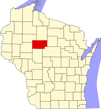 Map of Wisconsin highlighting Taylor County
