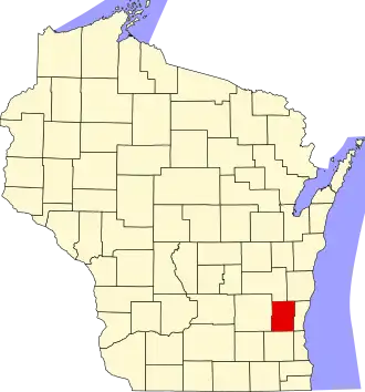 Map of Wisconsin highlighting Washington County