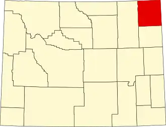 State map highlighting Crook County