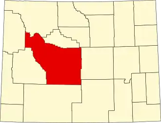 Map of Wyoming highlighting Fremont County