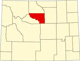 State map highlighting Washakie County