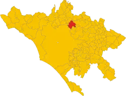 Location of Monterotondo in the Metropolitan City of Rome