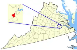 State map highlighting Colonial Heights