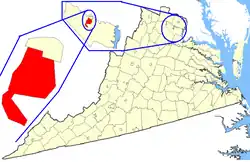 State map highlighting Manassas