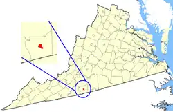 State map highlighting Martinsville
