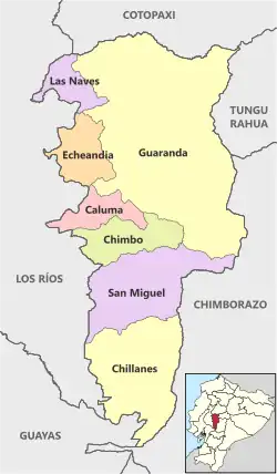 Cantons of Bolívar Province