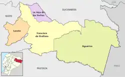 Cantons of Orellana Province