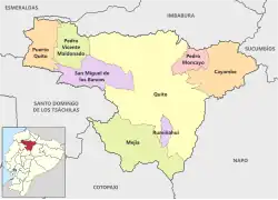 Cantons of Pichincha Province
