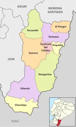 Cantons of Zamora Chinchipe Province