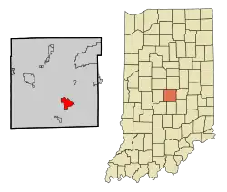 Location of Beech Grove in Marion County, Indiana.