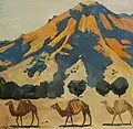 Mountain and passing camels (1912)