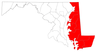 Maryland Eastern Shore counties.