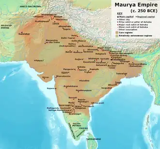 Magadhan Empire under Ashoka in c. 250 BC.