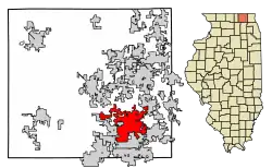 Location of Crystal Lake in McHenry County, Illinois