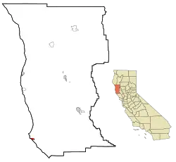 Location in Mendocino County and California