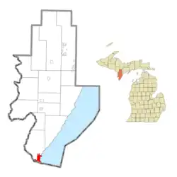 Location within Menominee County